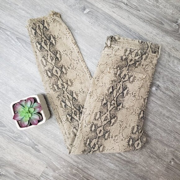 Zara * High Rise Python Print Skinny Jeans * Sz 10 - Picture 2 of 10
